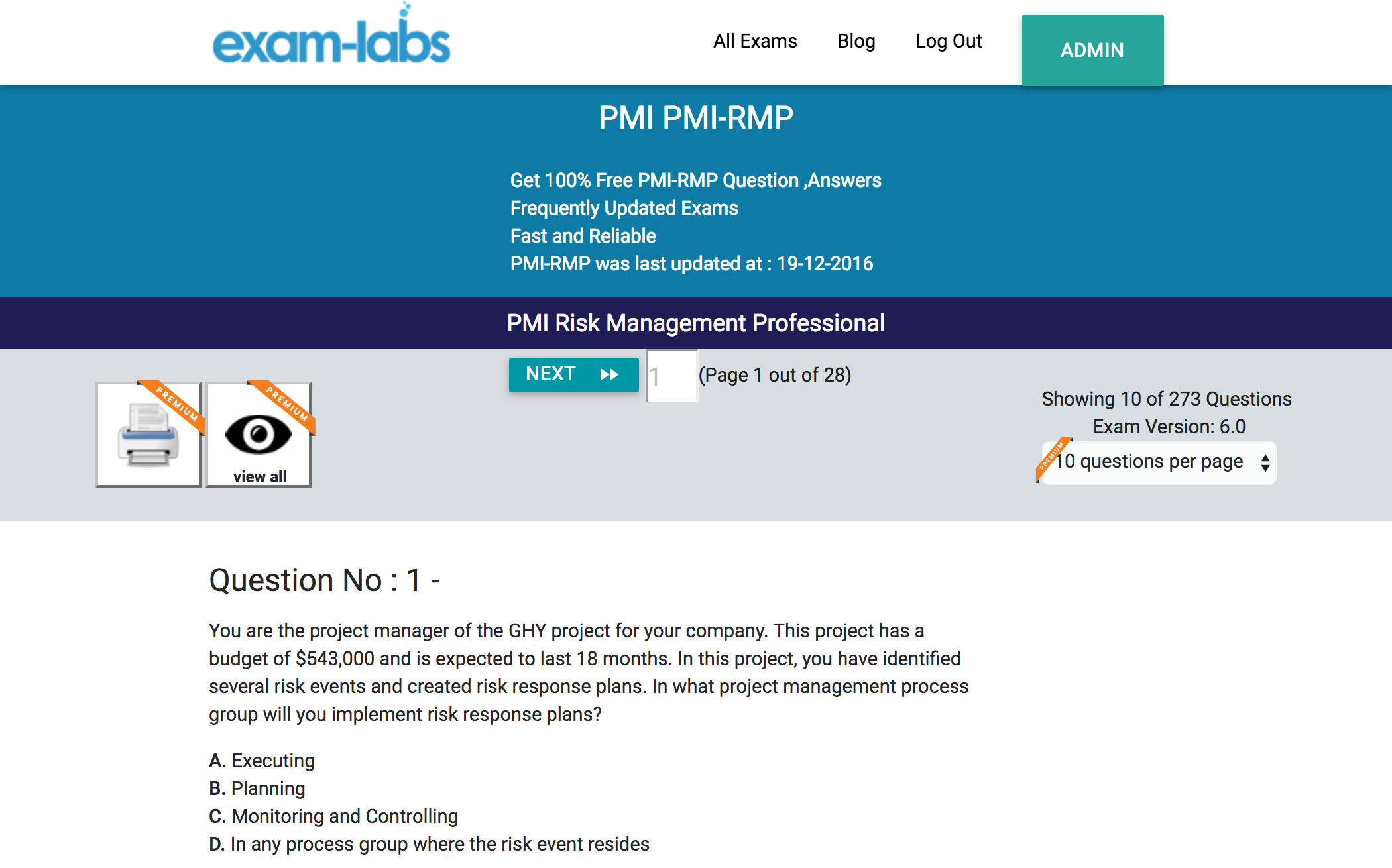 PMI-RMP Test King